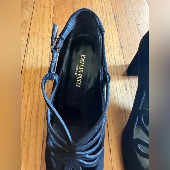 Vintage Emilio Pucci Black Suede Ankle Boots - Size 37.5 - Picture 4 of 8